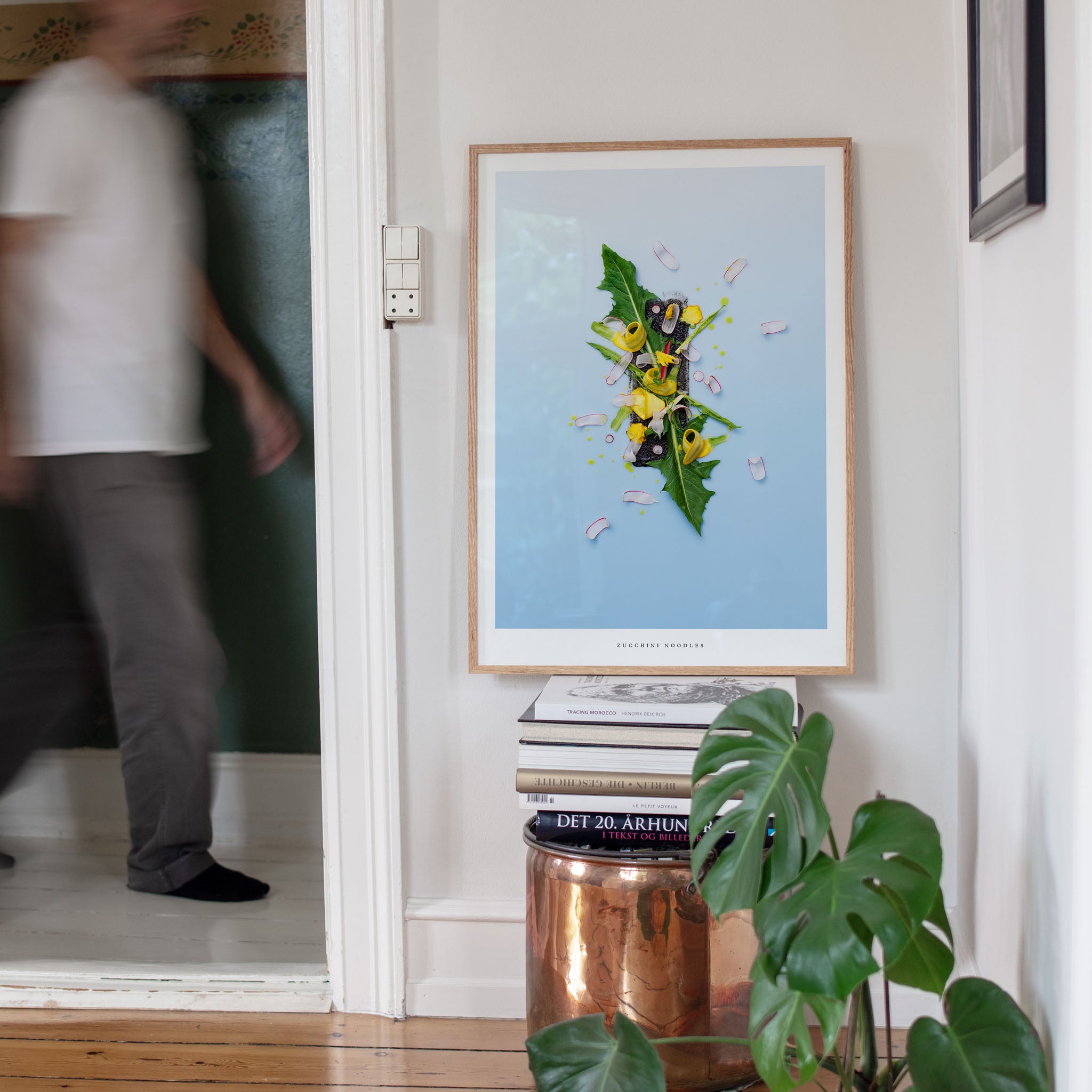 Zucchini Noodles botanical poster in bright modern interior
